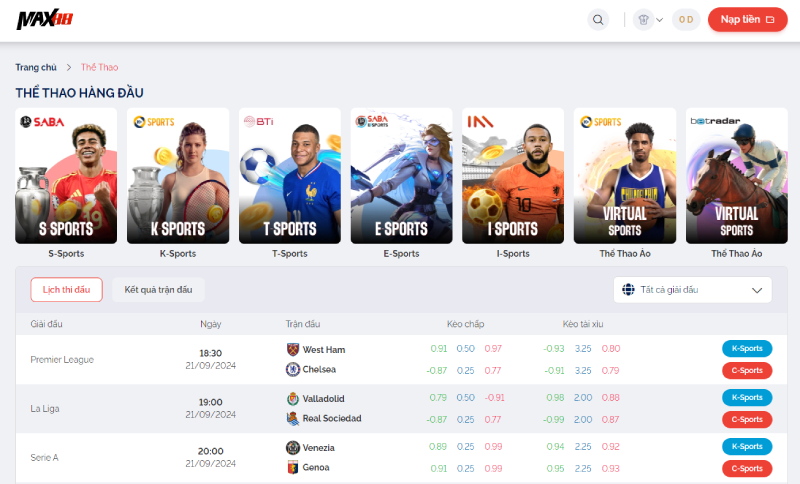 Quy trình cá cược chính xác đơn giản tại sảnh thể thao Max88