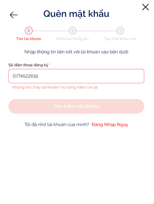 Xử lý lỗi khi đăng nhập