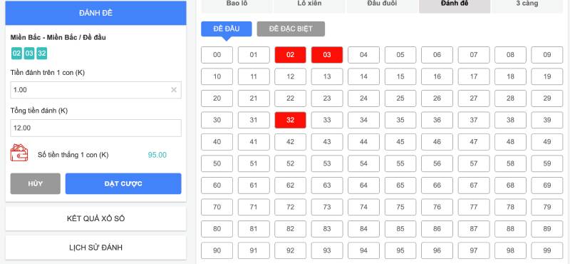 danh de lo de mien bac